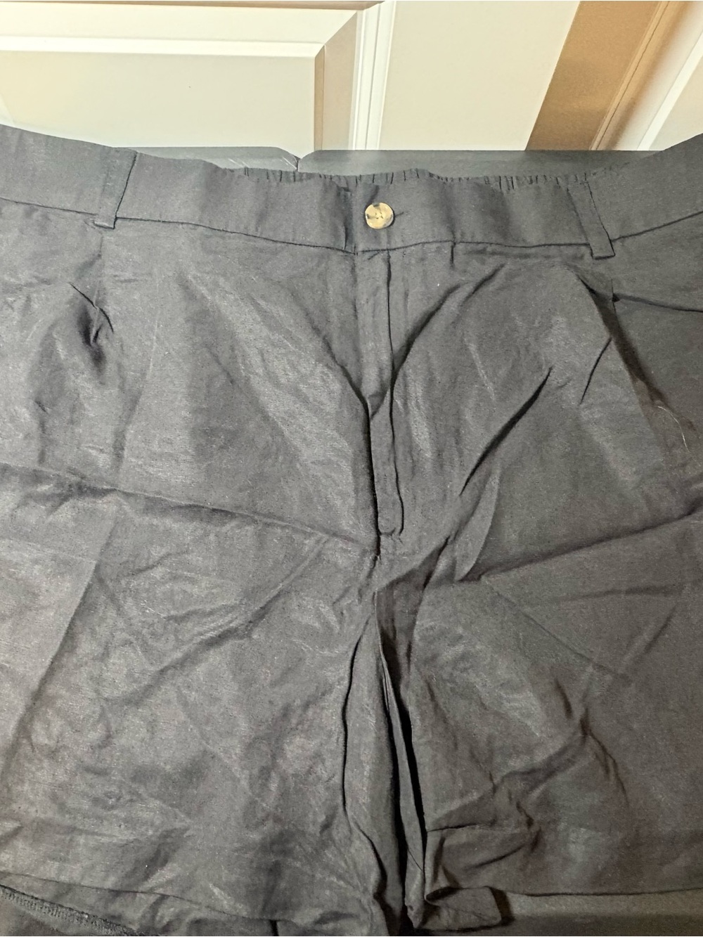 Torrid Classic Black Linen-Blend Shorts